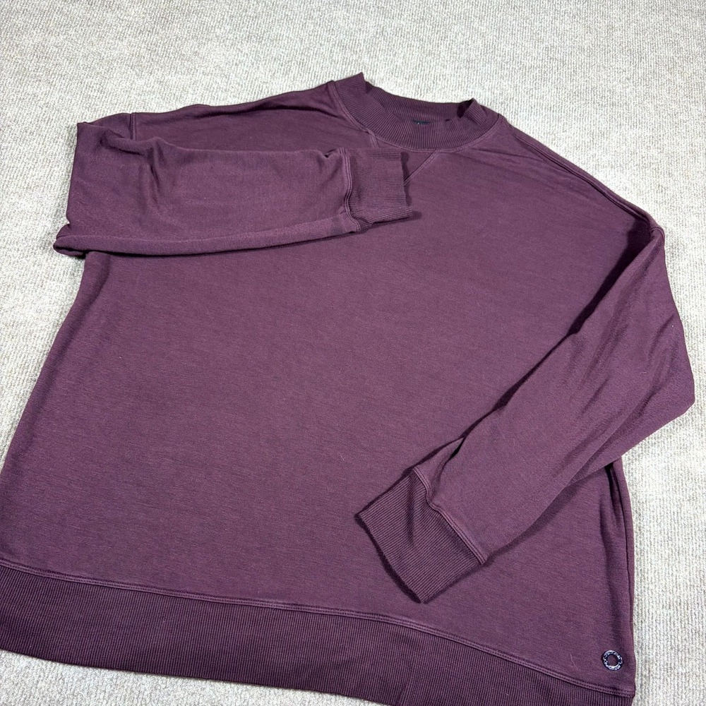 Calvin Klein Performance Sweatshirt Mens Medium Purple Stretch Logo Crew Neck